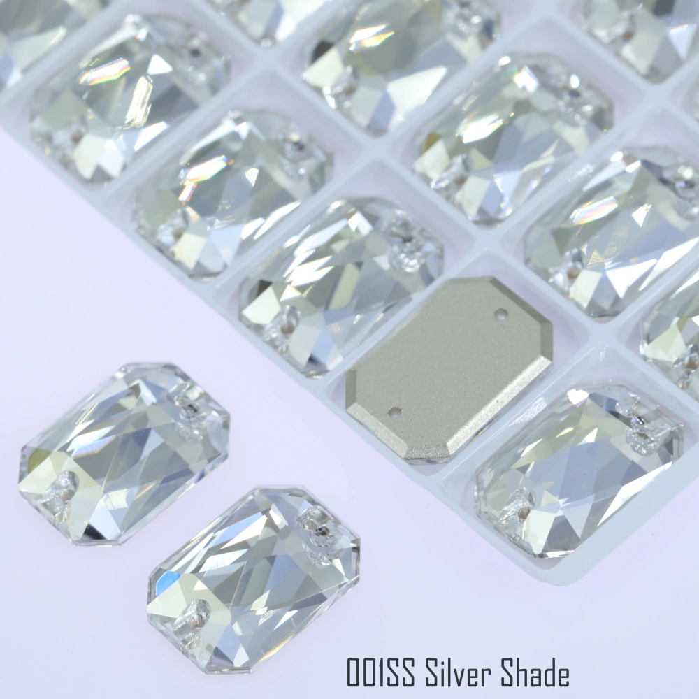 AB MO 3252 Emerald Cut Glass Sewing Stones for Clothing Wedding Dress Sparkling Fancy Crystals Rhinestone Flatback Sew-On Stone