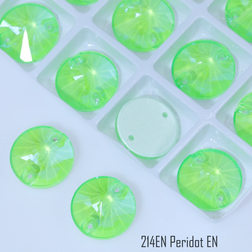 EN Rivoli Sew-On Glass Crystal Lead-Free Iridescent Sparkle DIY Embellishments For Garment Phone Case Hair Clip Craft Supplies