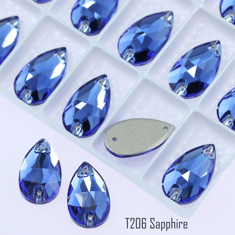 Drop Rhinestone Teardrop Sew On Rhinestone Flatback Crystal Glass Strass Sewing Stones For Clothes Decoration Top Quality Rose