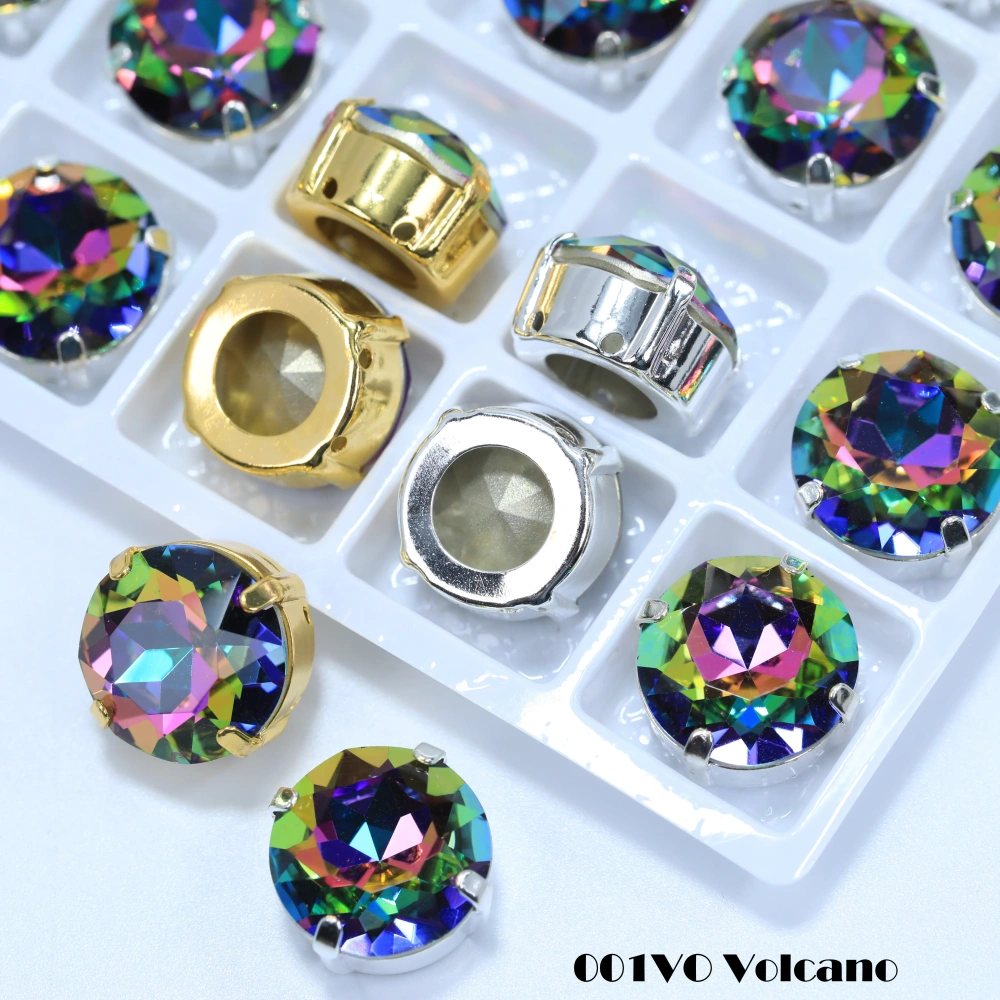 Gem Flower Big Size Glass Crystal White Coated Sew On Stones Clothes Phone Case Bedazzling Bag Decor DIY Craft Making Supplies