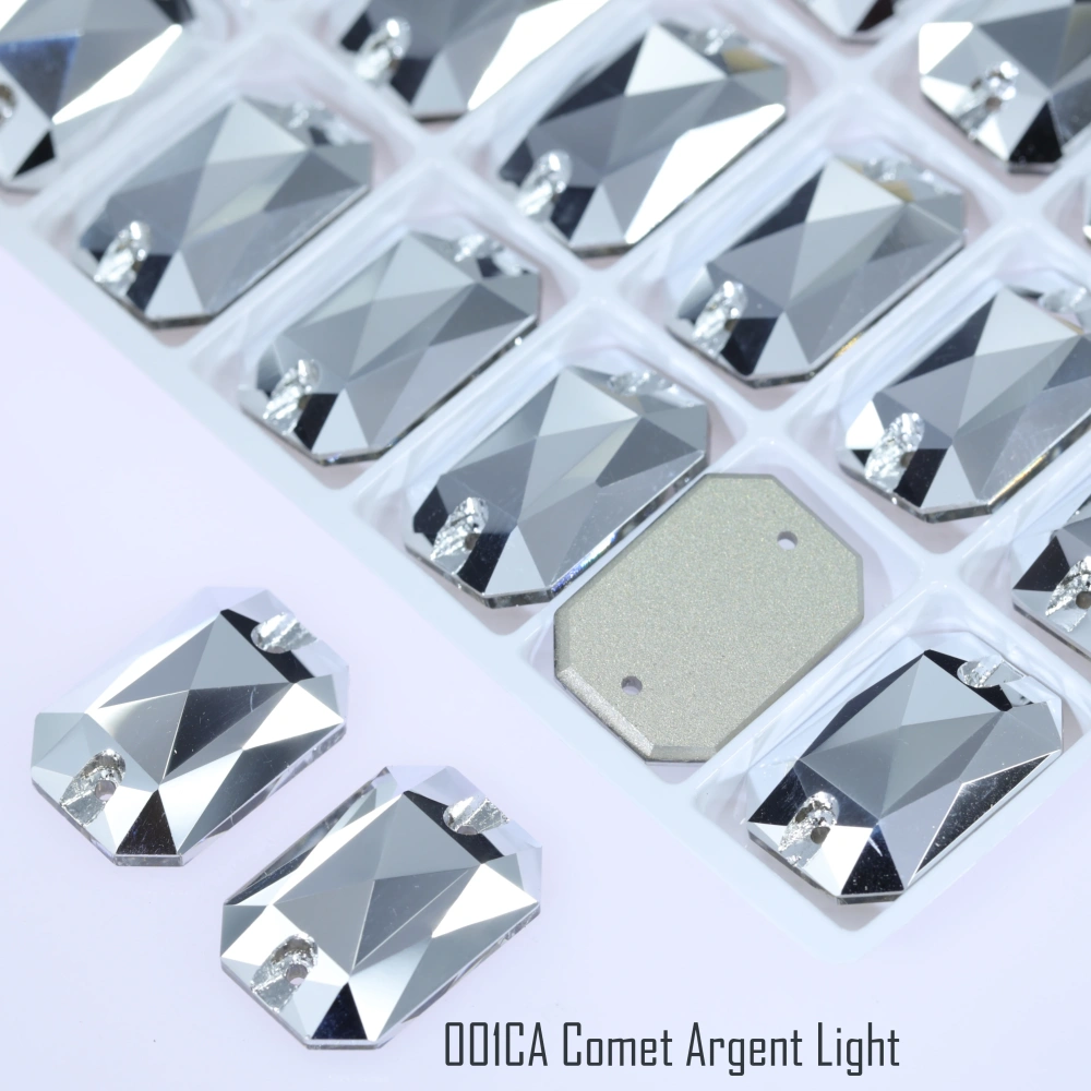 AB MO 3252 Emerald Cut Glass Sewing Stones for Clothing Wedding Dress Sparkling Fancy Crystals Rhinestone Flatback Sew-On Stone