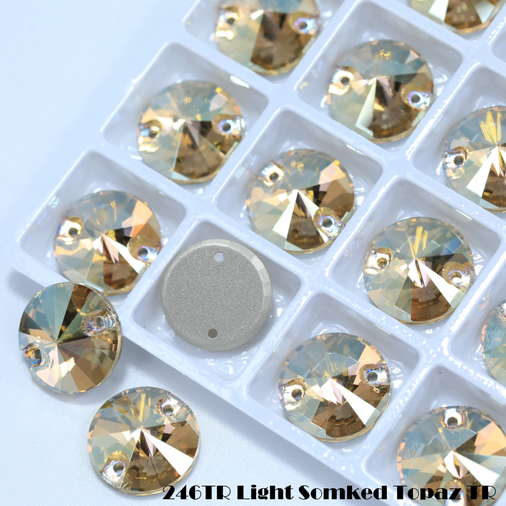 Top-Tier Sparkling Rivoli Glass Crystal Sew-on Stone Premium Garment Accessories DIY for Shoes Bags clothing and wedding dresses