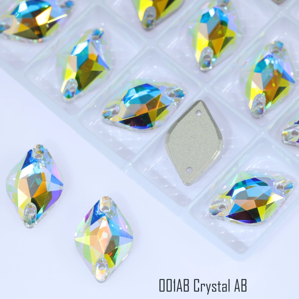 Lemon Sew-on Stone Crystal Plating Effect Top Quality K9 Glass Crystal Rhinestones Sparkling Fancy Sewing Stones for Clothing