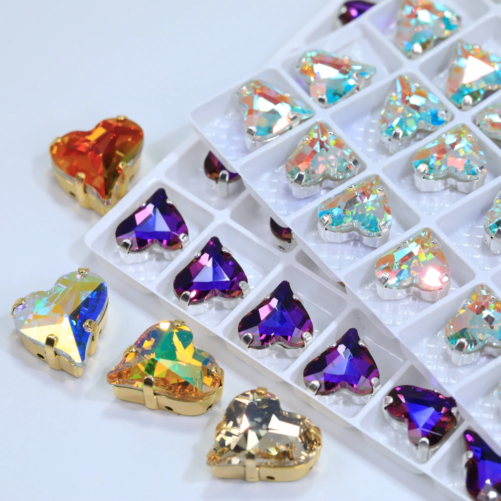 Shiny AB Crystal Top Rhinestones 4809 Sweet Heart Fancy Stone Claw Drill for DIY Jewelry Making Nail Arts Clothing Decorations