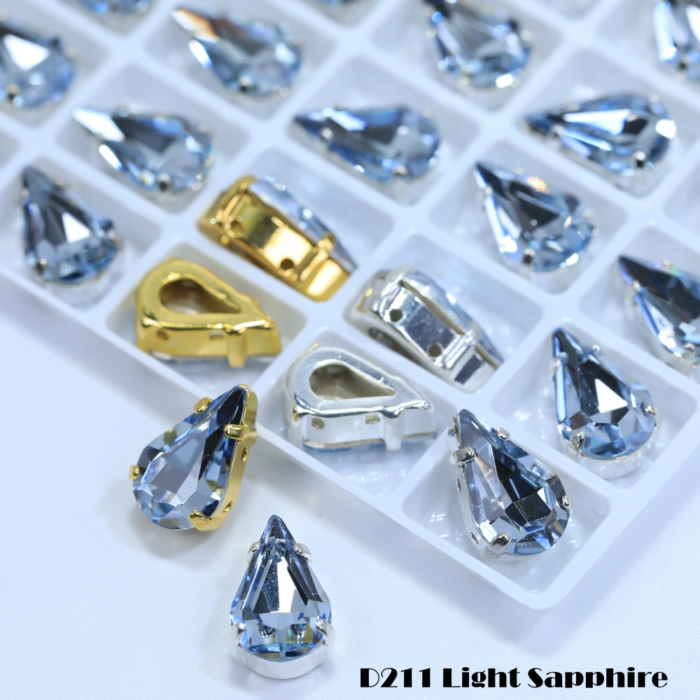 Top Grade Glass Thin Claw Rhinestones Pointed Back Sew on Crystals in Mixed Colors Garment Shoes Bags DIY Crafts Jewelry Wedding