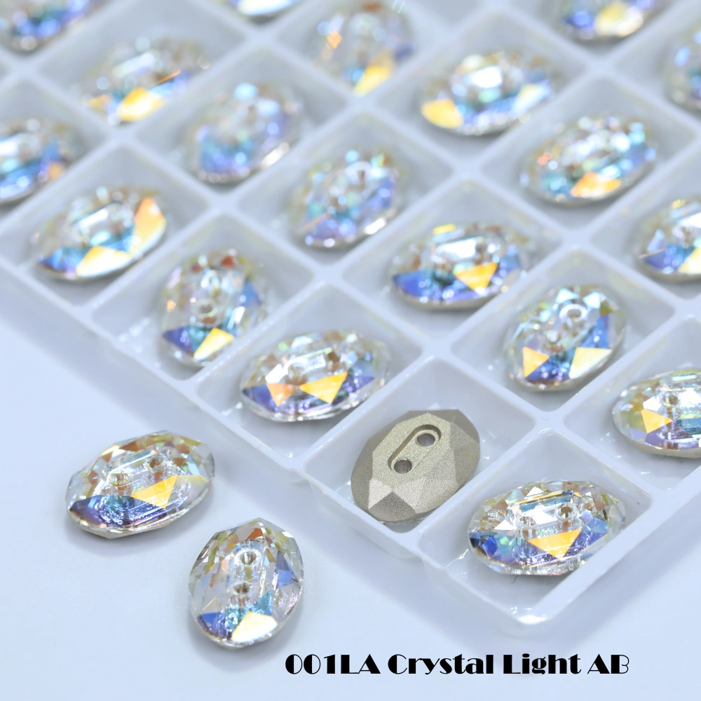 Normal Color Rhinestones Oval Buttons Stone-Design Version Superior Glass Crystal Sparkling Fancy DIY Wedding Dress Accessories