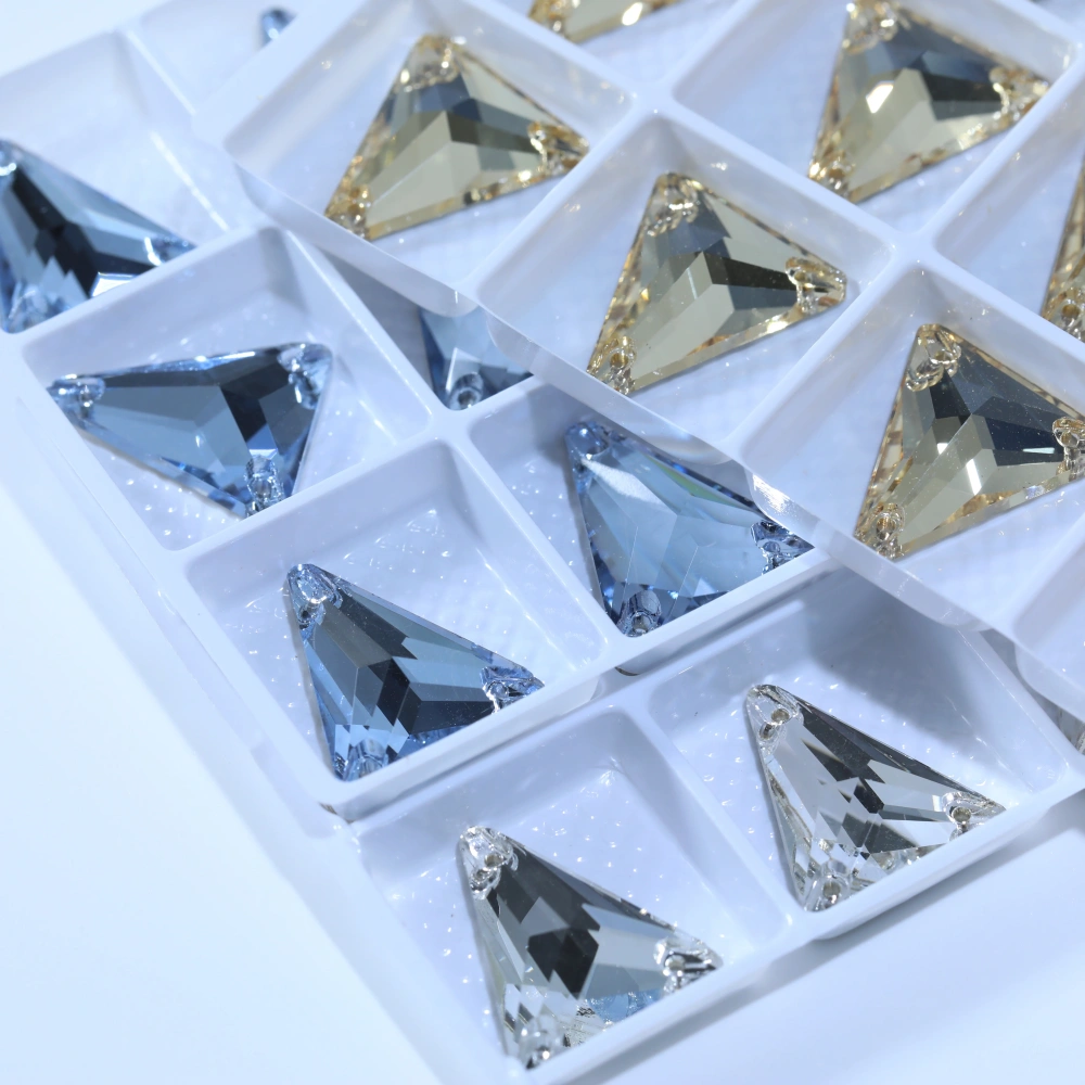 Sparkling Sewing Rhinestones Normal Color Slim Triangle Sew-on Stone 3271 Premium Grade Glass Crystal for DIY Crafts Bags Shoes