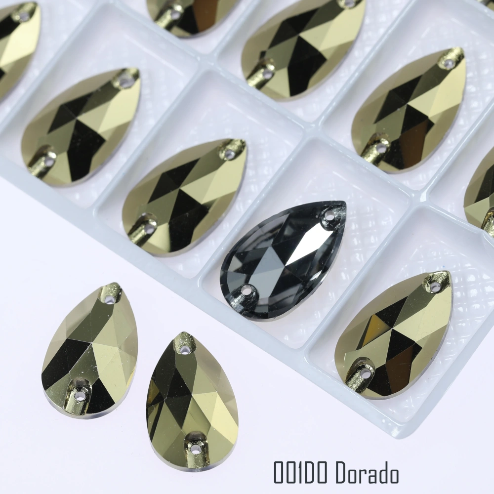 Top Quality Drop Sew On Rhinestone Glass Crystal AB Moonlight Sewing Stones For Garment Clothes Bags Flatback Sew on Rhinestones