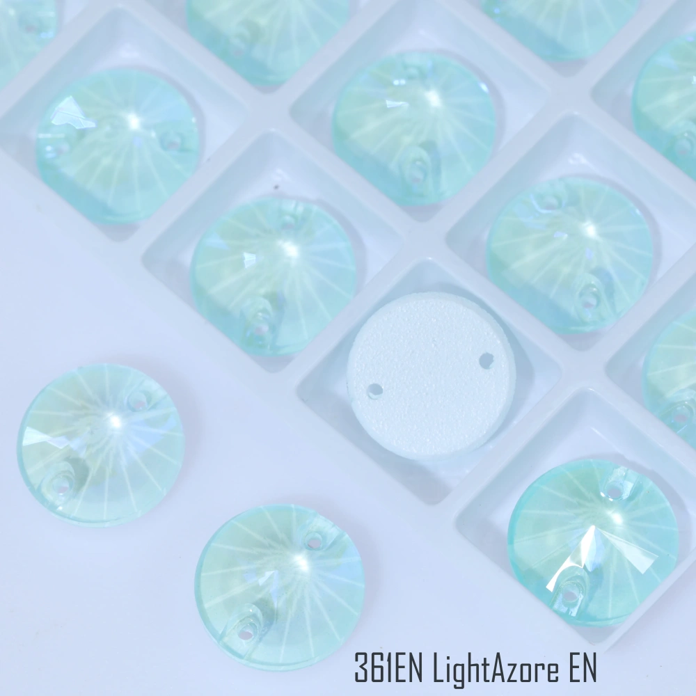 EN Rivoli Sew-On Glass Crystal Lead-Free Iridescent Sparkle DIY Embellishments For Garment Phone Case Hair Clip Craft Supplies