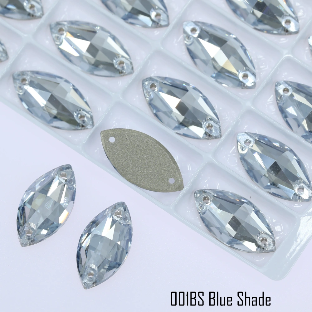 Rhinestone Navette Sew-on Stone Crystal Plating Effect Glass Sewing Stones for Clothing Top Quality Glass Crystal Sparkling