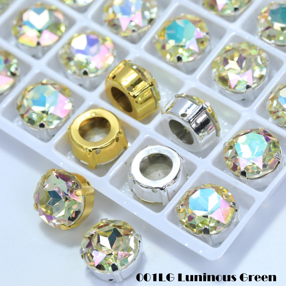 Gem Flower Big Size Glass Crystal White Coated Sew On Stones Clothes Phone Case Bedazzling Bag Decor DIY Craft Making Supplies