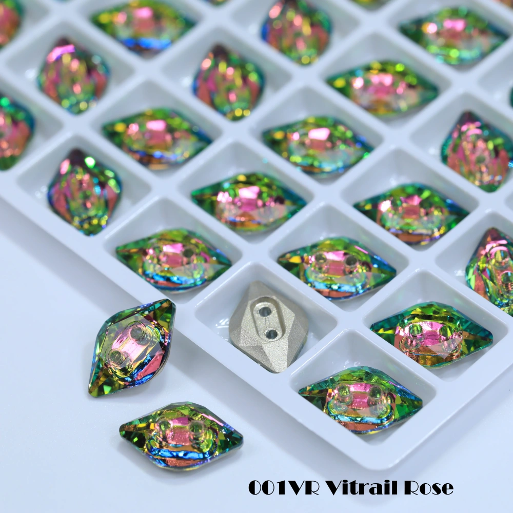 High Grade Glass Crystal Lemon Buttons Stone Design Flatback Sew on Rhinestones Rosaline DIY Garment Accessories for Dress Shoes