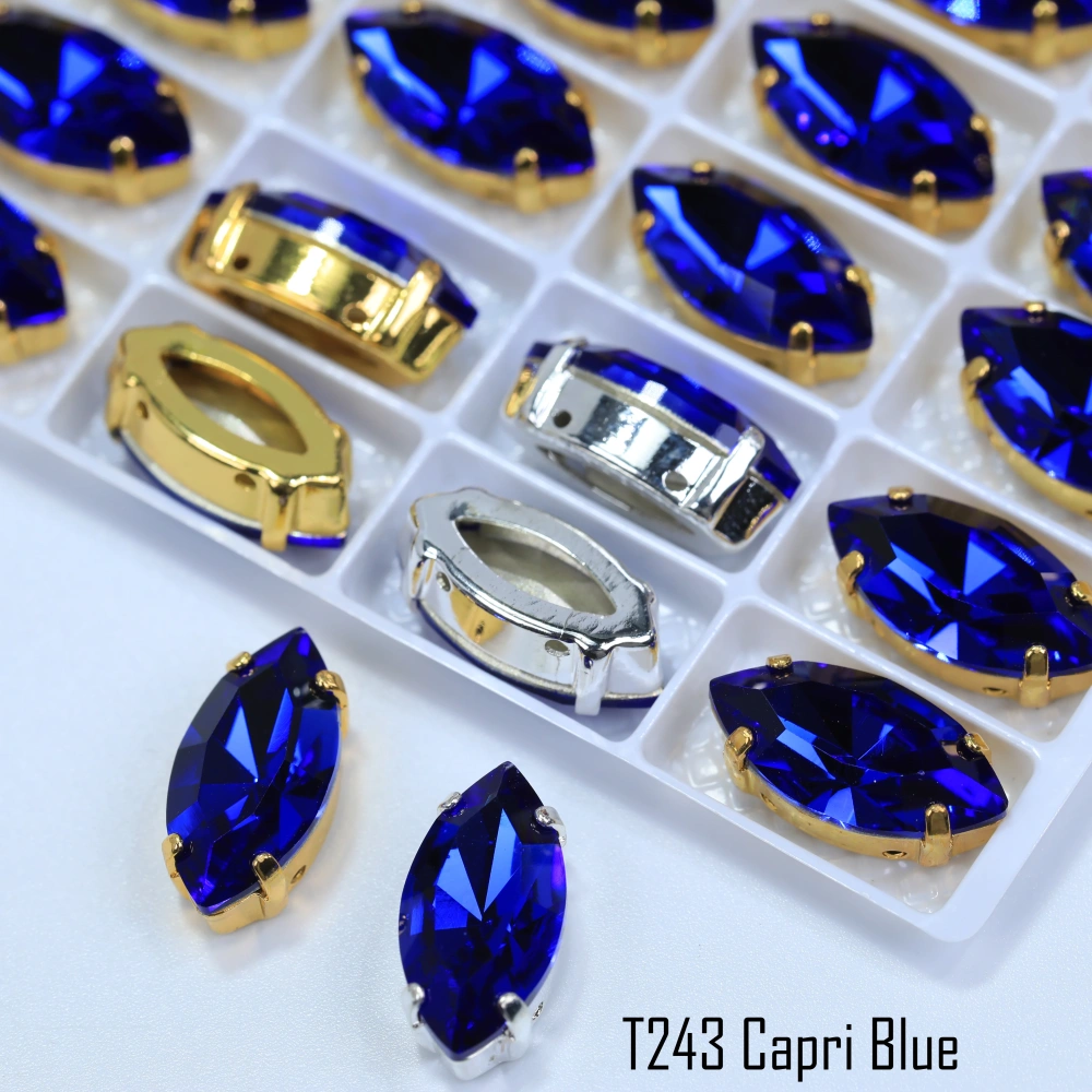 Marquise Claw Rhinestones Premium Glass Crystal Iridescent Color Coated Sparkling Shine Sew On Stones Clothing Phone Case DIY