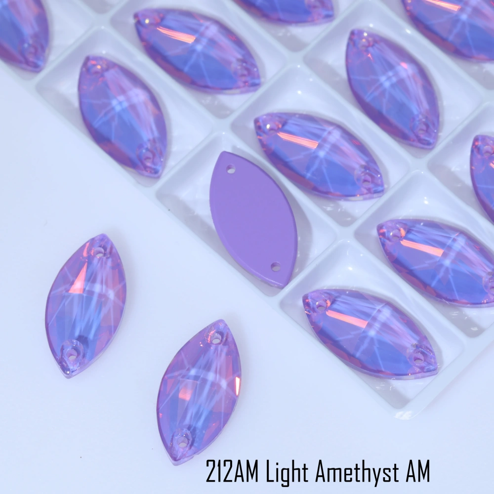 AM Premium Sparkly Glass Crystal Horse Eye AM Sew On Rhinestones For DIY Crafts Bridal Dress Garment Decoration Accessories Art