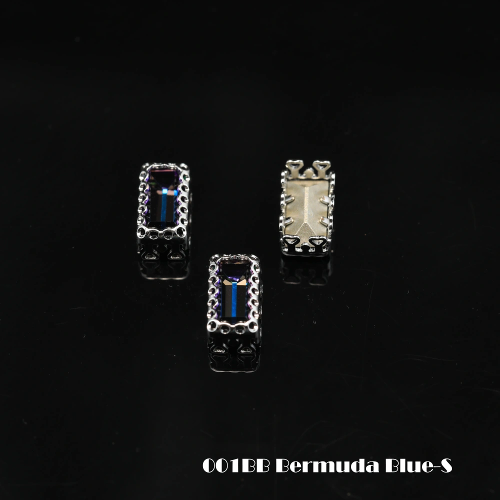 Sparkle Bling Rhinestones Baguette Glass Crystals Colorful Sew-on Claw Setting for Nail DIY Handmade Crafts Supplies Clothing