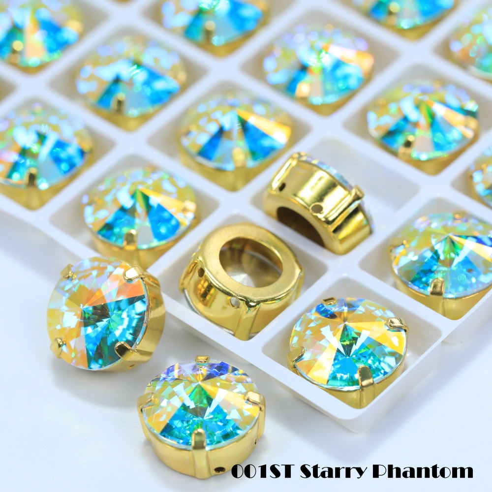 Satellite Shape Sew-on Rhinestones White Coated High Quality Glass Crystal DIY Phone Case Hair Bows Clothing Decoration Crafts