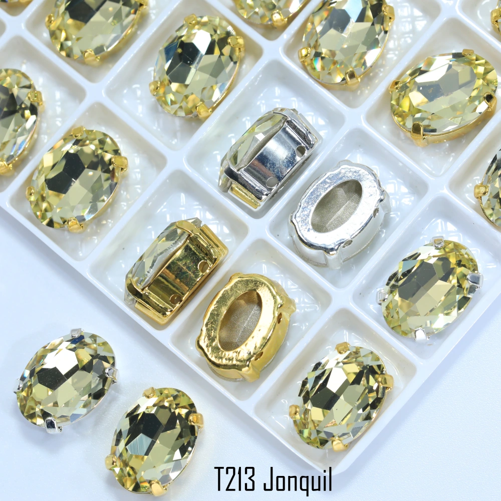 Oval Fancy Stone Claw-Set Rhinestones Normal Color High-Shine Artificial Crystal DIY Accessories for Wedding Dresses Shoes Bag