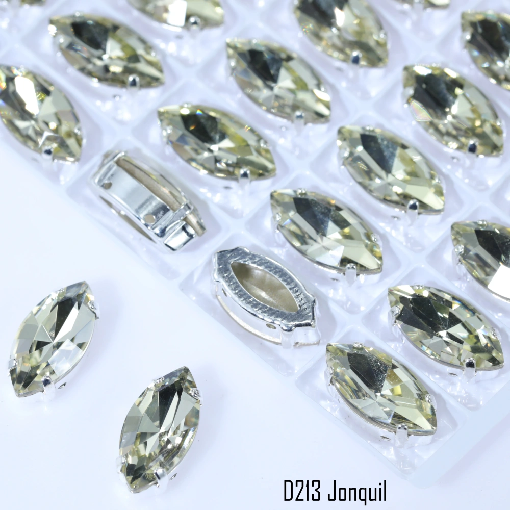 Marquise Claw Rhinestones Premium Glass Crystal Iridescent Color Coated Sparkling Shine Sew On Stones Clothing Phone Case DIY