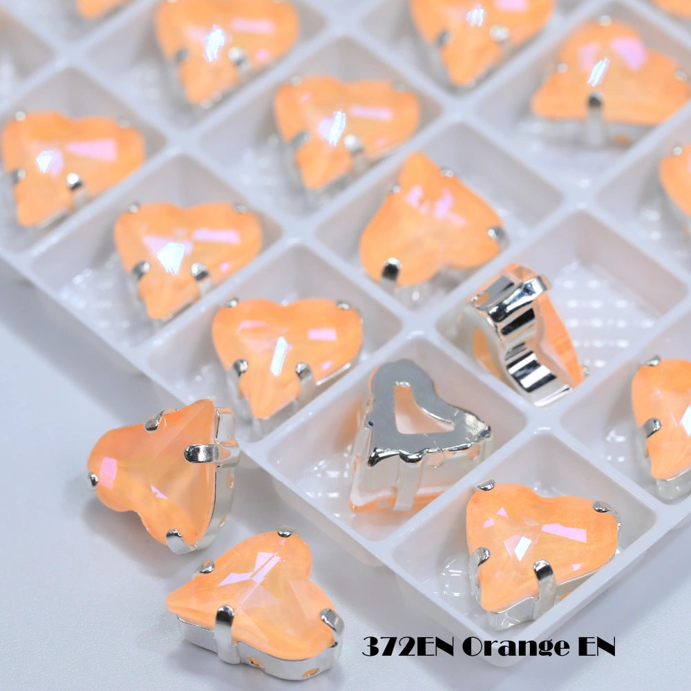 Sweet Heart Fancy Stone Claw Rhinestones Bright Lacquer Finish Plating Effect Top Quality Shine Crystal for Clothing Decoration