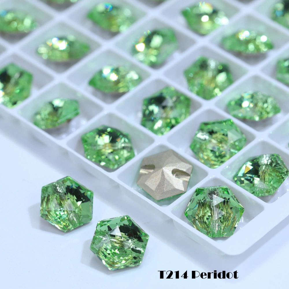 Hexagon Cross Hole Shank Buttons Metal Alloy Fasteners for Clothing Coat Jacket Shirt DIY Sewing Craft Accessories