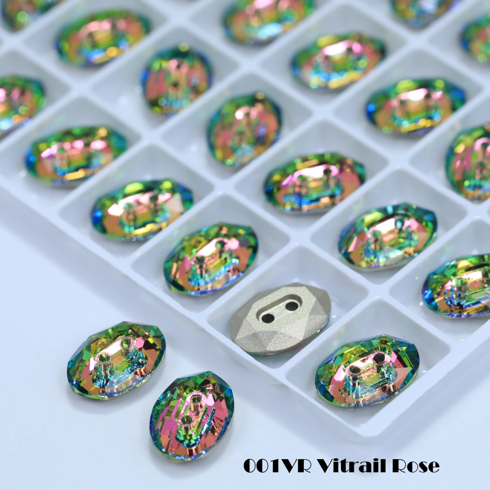 Normal Color Rhinestones Oval Buttons Stone-Design Version Superior Glass Crystal Sparkling Fancy DIY Wedding Dress Accessories