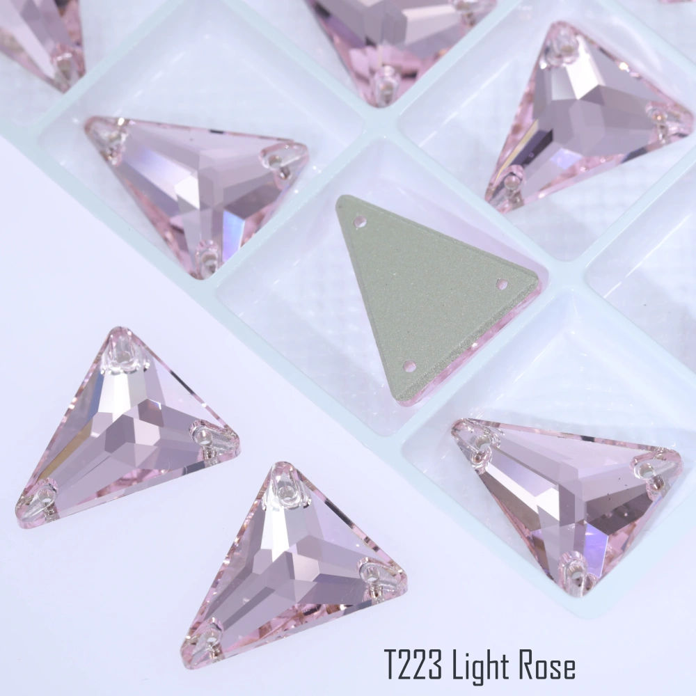 Sparkling Sewing Rhinestones Normal Color Slim Triangle Sew-on Stone 3271 Premium Grade Glass Crystal for DIY Crafts Bags Shoes