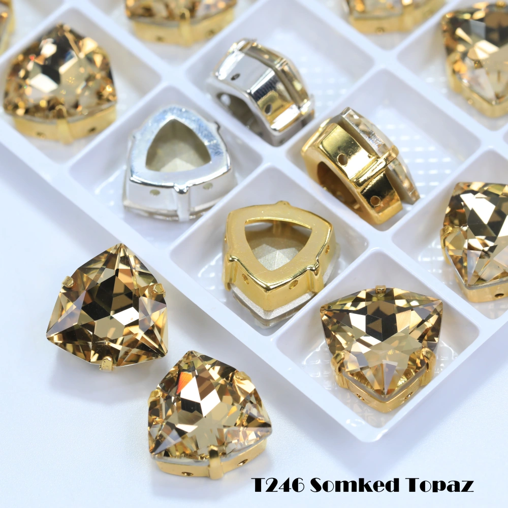Sparkly Color Tiger Head Glass Crystal Trillant Fancay Sew-On Stones Bling Clothes Phone Case Bag Decor DIY Craft Making Supplie