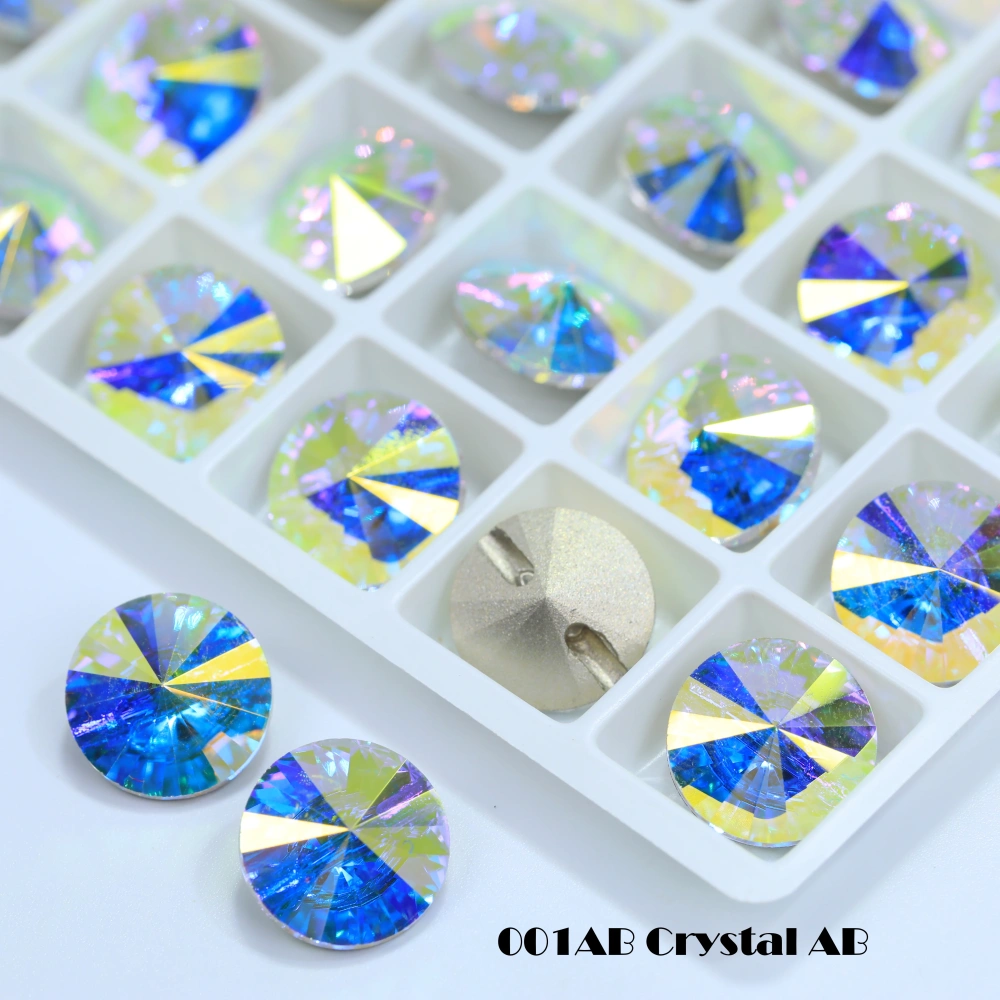 Shiny Crystal Rhinestone Buttons Satellite Horizontal Hole Buttons, High Quality Clothing Accessories for Wedding Dresses Bag