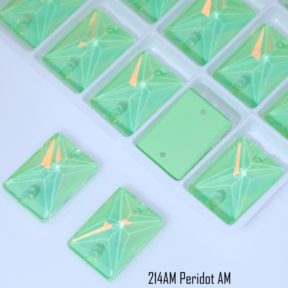 Rectangular Right-Angle AM Sew-On Glass Crystal White Glossy Finish DIY Craft Supplies For Clothing Phone Case Hair Accessories