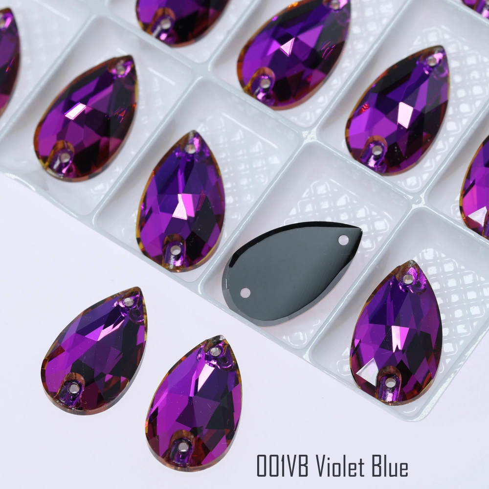 Top Quality Drop Sew On Rhinestone Glass Crystal AB Moonlight Sewing Stones For Garment Clothes Bags Flatback Sew on Rhinestones