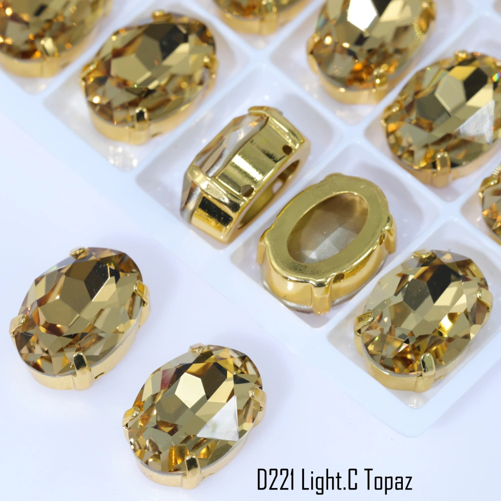 Oval Fancy Stone Claw-Set Rhinestones Normal Color High-Shine Artificial Crystal DIY Accessories for Wedding Dresses Shoes Bag