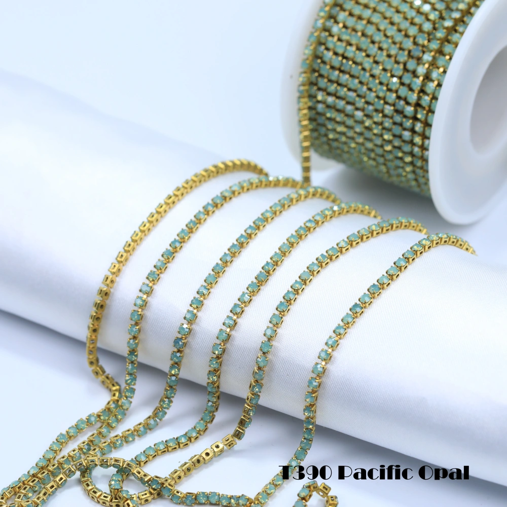 Round Crystal Rhinestone Claw Chain Sparkling AB Color Gold/Silver Plated DIY Jewelry Wedding Dress Shoes Bags Crafts Decoration