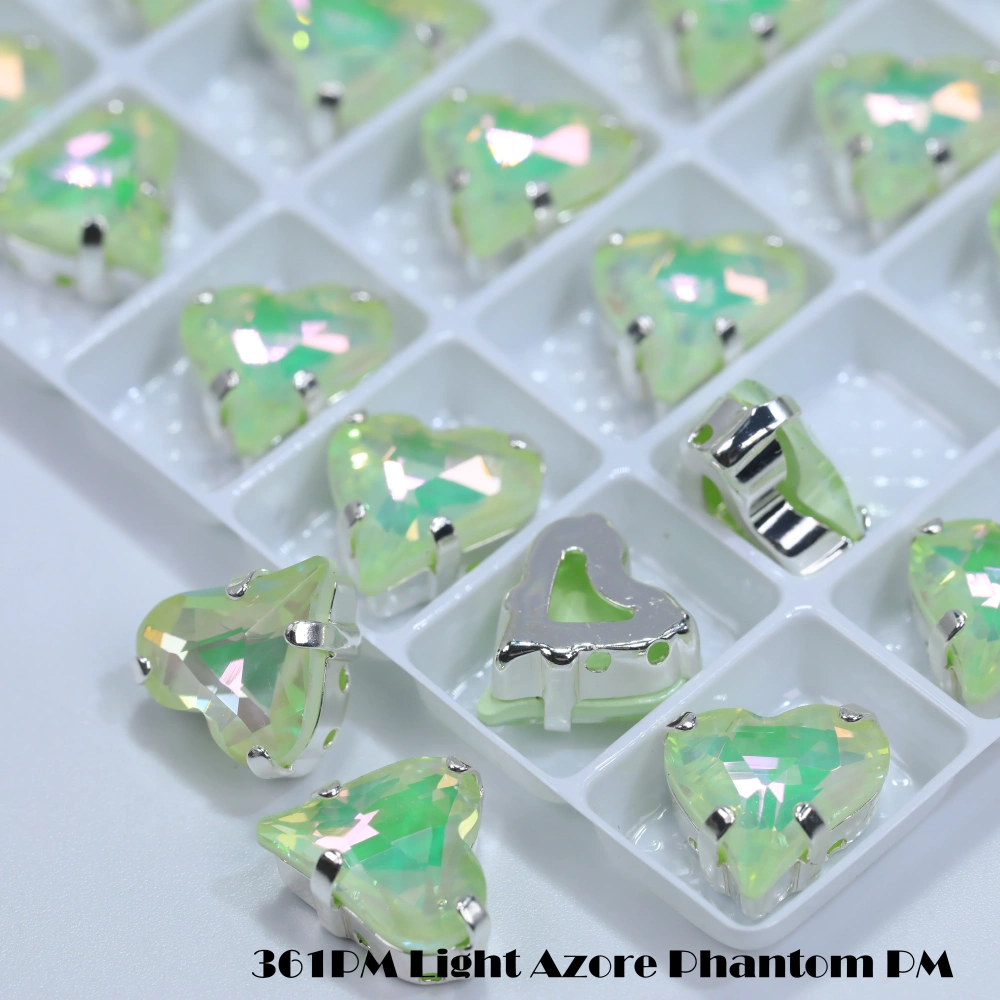 Sweet Heart Fancy Stone Claw Rhinestones Bright Lacquer Finish Plating Effect Top Quality Shine Crystal for Clothing Decoration