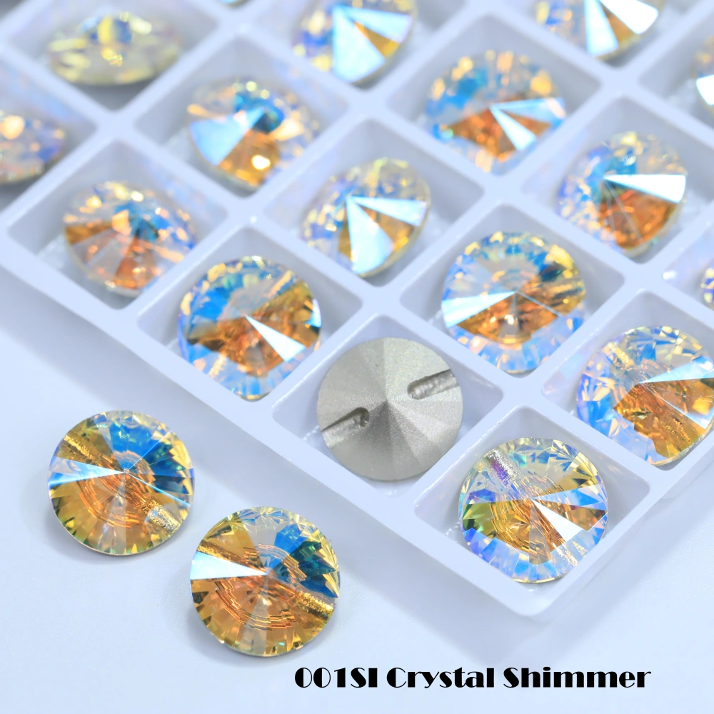 Shiny Crystal Rhinestone Buttons Satellite Horizontal Hole Buttons, High Quality Clothing Accessories for Wedding Dresses Bag