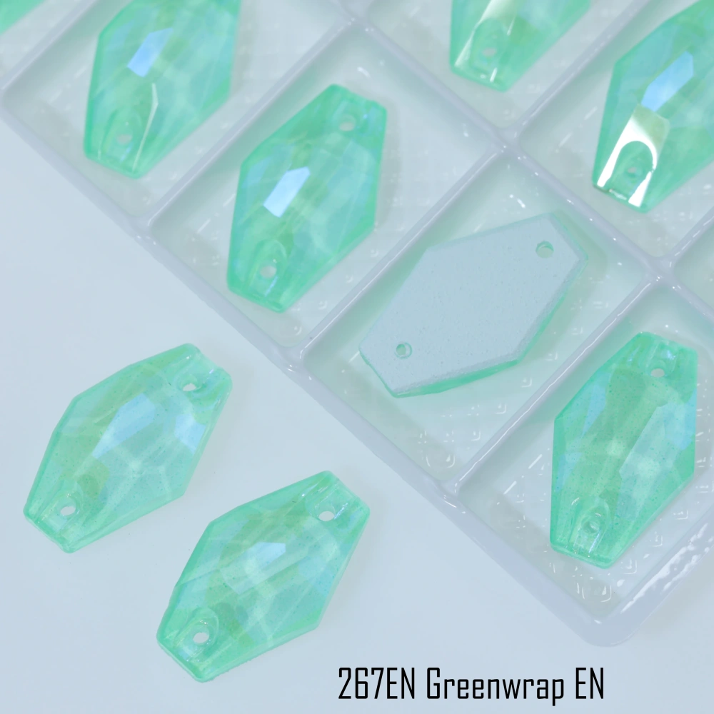 EN Vase-shaped Sew-On Glass Crystal Iridescent Sparkle DIY Craft Supplies For Clothing Phone Case Hair Accessories Embellishment