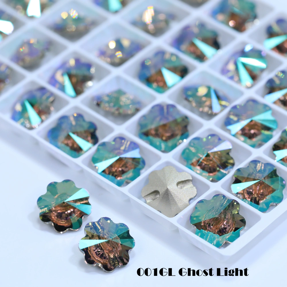 5A Grade High Quality Sparkling Glass Crystal Buttons Clover Shape Cross Hole Shiny Buttons for Clothing Sewing Accessories