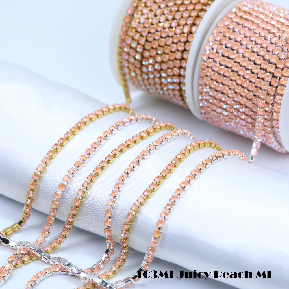 Round Crystal Rhinestone Claw Chain Sparkling AB Color Gold/Silver Plated DIY Jewelry Wedding Dress Shoes Bags Crafts Decoration