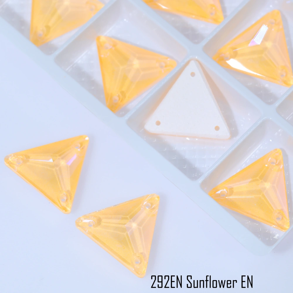 EN Triangle Sew-on Stone Crystal Paint Effect Top Quality Sparkling Fancy glass Rhinestones Glass Sewing Stones for Clothing