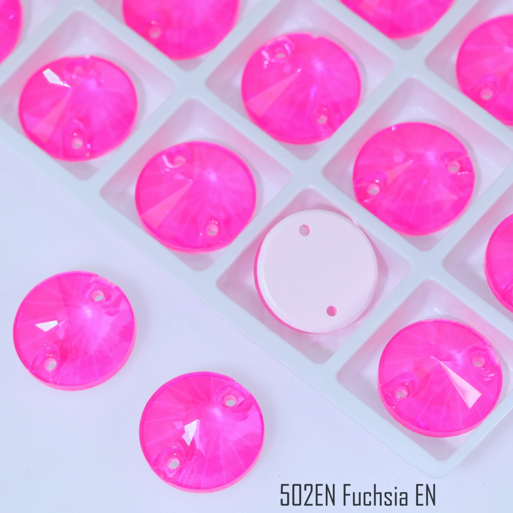 EN Rivoli Sew-On Glass Crystal Lead-Free Iridescent Sparkle DIY Embellishments For Garment Phone Case Hair Clip Craft Supplies