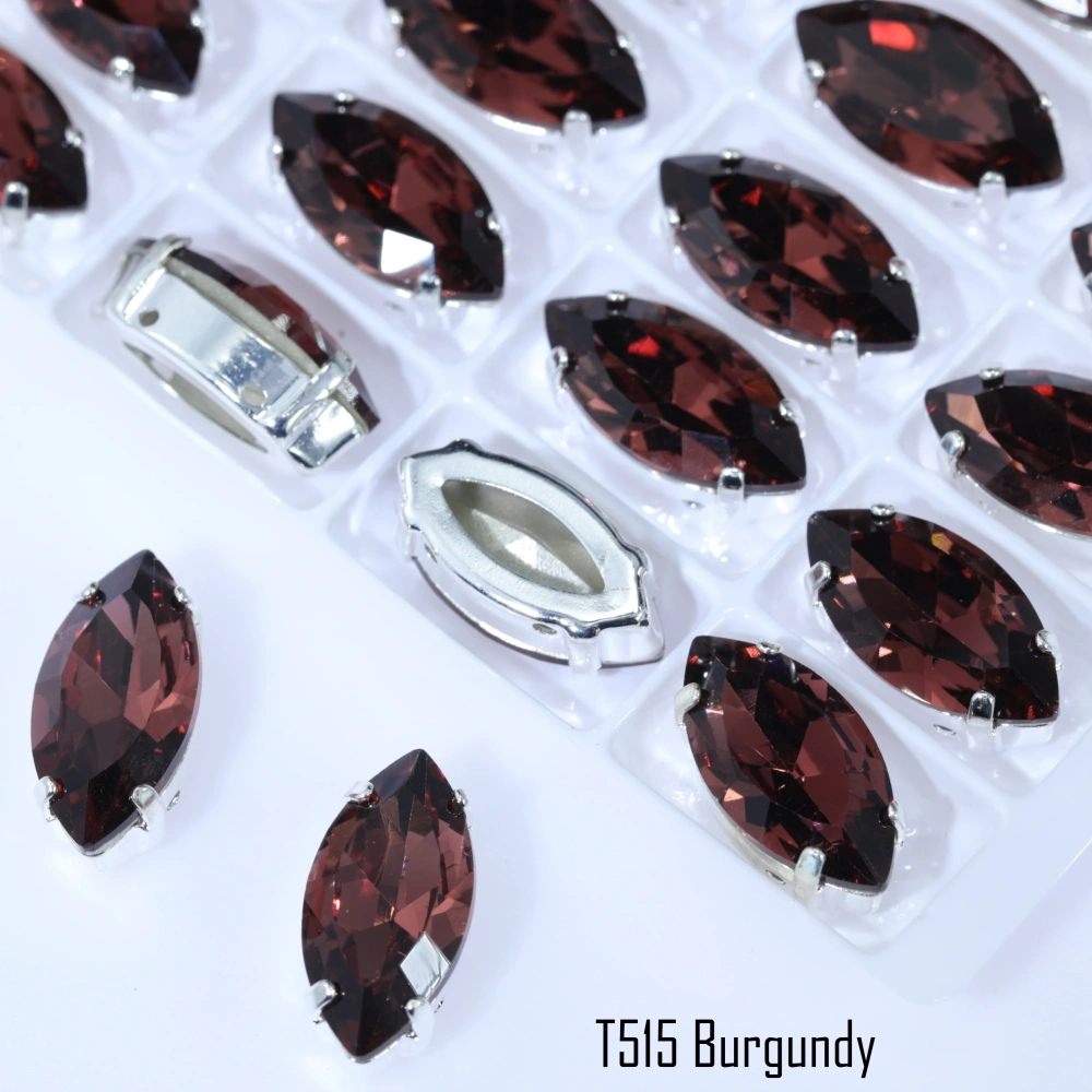 Marquise Claw Rhinestones Premium Glass Crystal Iridescent Color Coated Sparkling Shine Sew On Stones Clothing Phone Case DIY