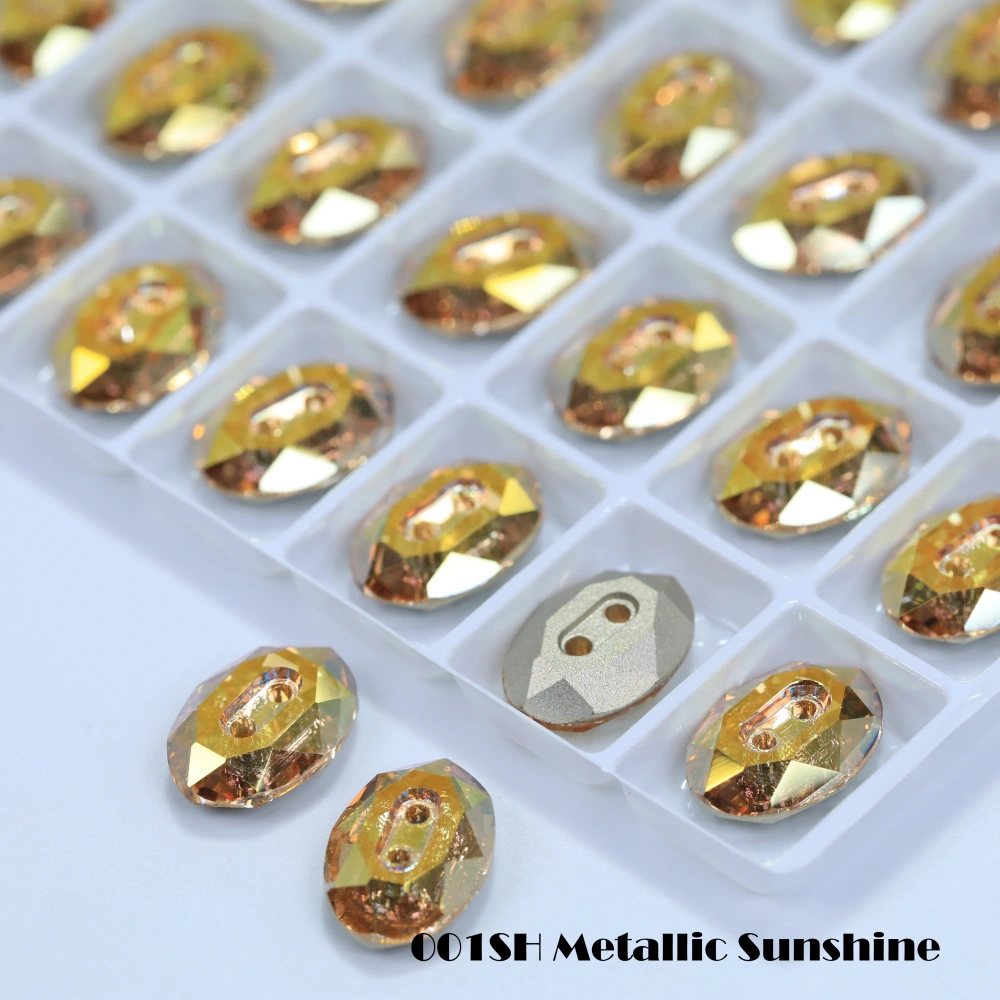 Normal Color Rhinestones Oval Buttons Stone-Design Version Superior Glass Crystal Sparkling Fancy DIY Wedding Dress Accessories