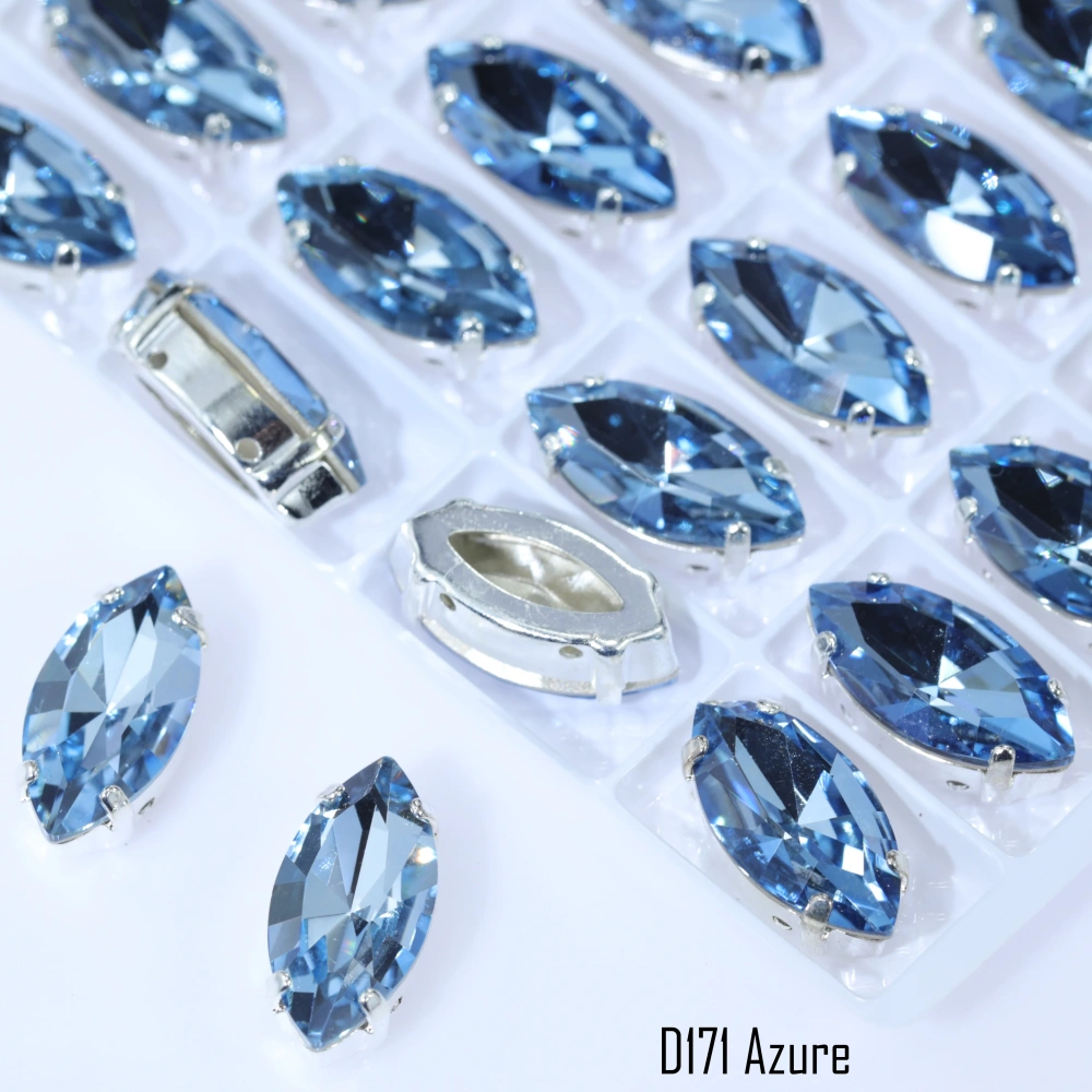 Marquise Claw Rhinestones Premium Glass Crystal Iridescent Color Coated Sparkling Shine Sew On Stones Clothing Phone Case DIY