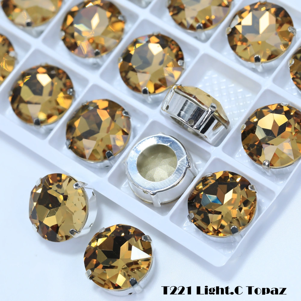 Size6-12 Top Quality DIY Crafts Sharp Bottom Fancy Gemstone Claw Drill Sew On Flatback Shiny Glass Crystal Rhinestones for Cloth