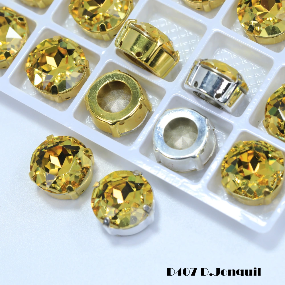 Size6-12 Top Quality DIY Crafts Sharp Bottom Fancy Gemstone Claw Drill Sew On Flatback Shiny Glass Crystal Rhinestones for Cloth