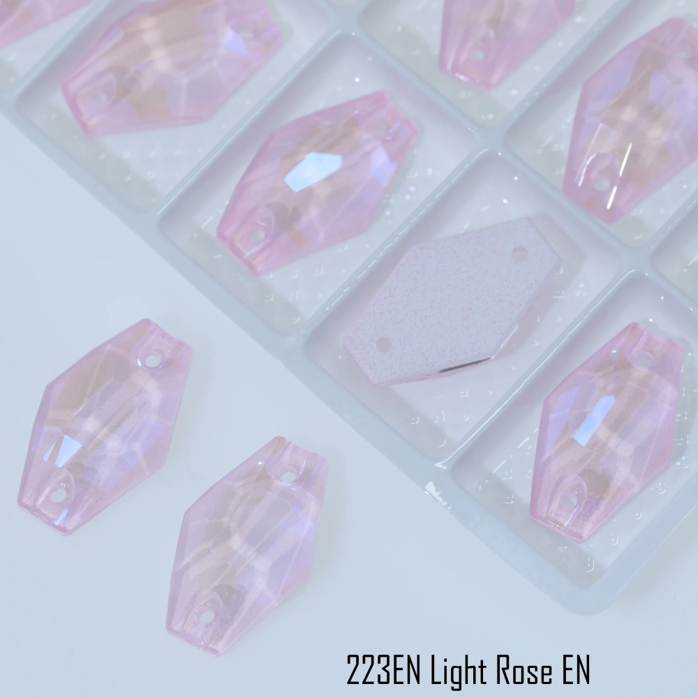 EN Vase-shaped Sew-On Glass Crystal Iridescent Sparkle DIY Craft Supplies For Clothing Phone Case Hair Accessories Embellishment