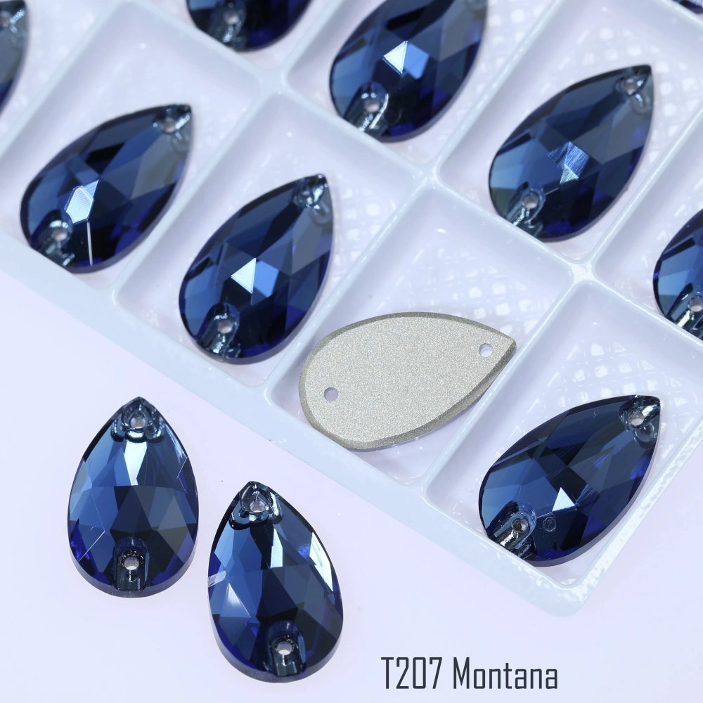 Drop Rhinestone Teardrop Sew On Rhinestone Flatback Crystal Glass Strass Sewing Stones For Clothes Decoration Top Quality Rose
