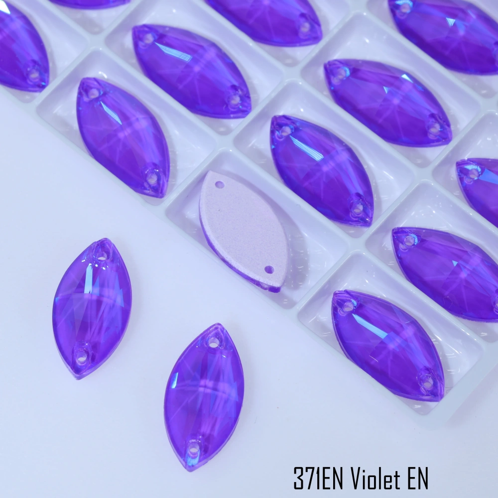 EN Dazzling Marquise Sew-On Claw Rhinestones High-Grade Glass Crystal Iridescent Sparkling Shimmer For Clothing DIY Phone Case