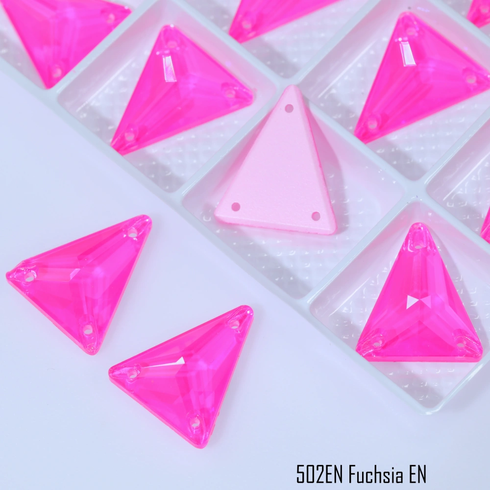 Slim Triangle Sew-on Stone Crystal Paint Effect AM EN Glass Sewing Rhinestone For Clothing Wedding Dress Sparkling Fancy Sewing