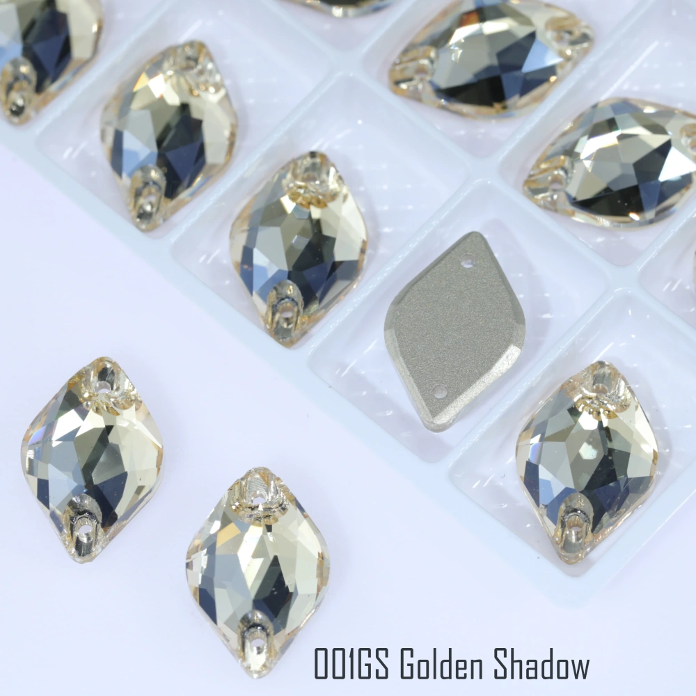 Lemon Sew-on Stone Crystal Plating Effect Top Quality K9 Glass Crystal Rhinestones Sparkling Fancy Sewing Stones for Clothing