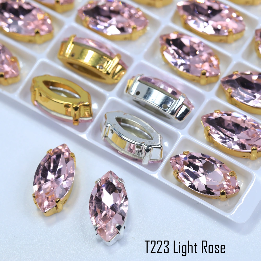 Marquise Claw Rhinestones Premium Glass Crystal Iridescent Color Coated Sparkling Shine Sew On Stones Clothing Phone Case DIY